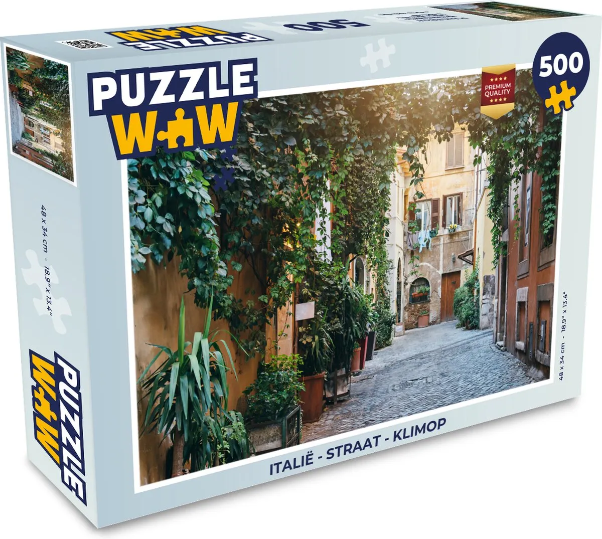 PuzzleWow Italië Straat Klimop Legpuzzel 500 Stuks - Multicolor