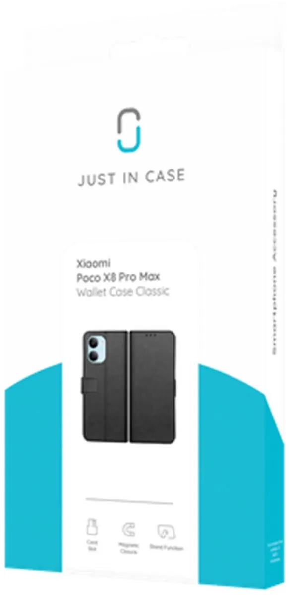 Just in Case Bookcase Classic Hoesje MXM2908CW1 - Xiaomi Poco X8 Pro Max - Zwart - afbeelding 3 van 6