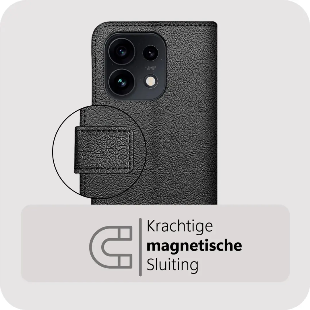 Just in Case Bookcase Classic Oppo Reno16 Hoesje - Zwart - afbeelding 5 van 6