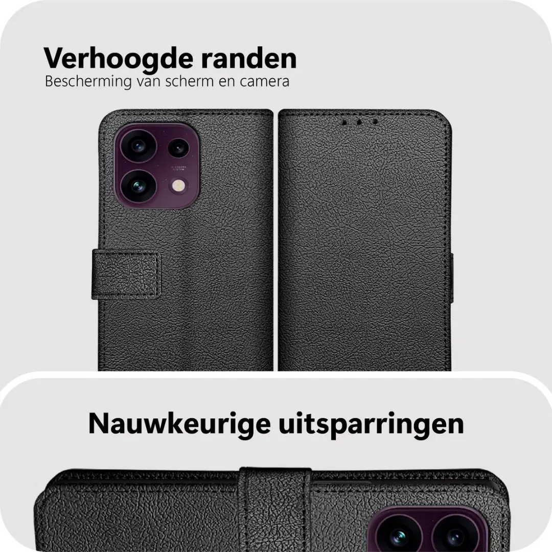 Just in Case Bookcase Classic Oppo Reno16 F/FS Hoesje - Zwart - afbeelding 4 van 6