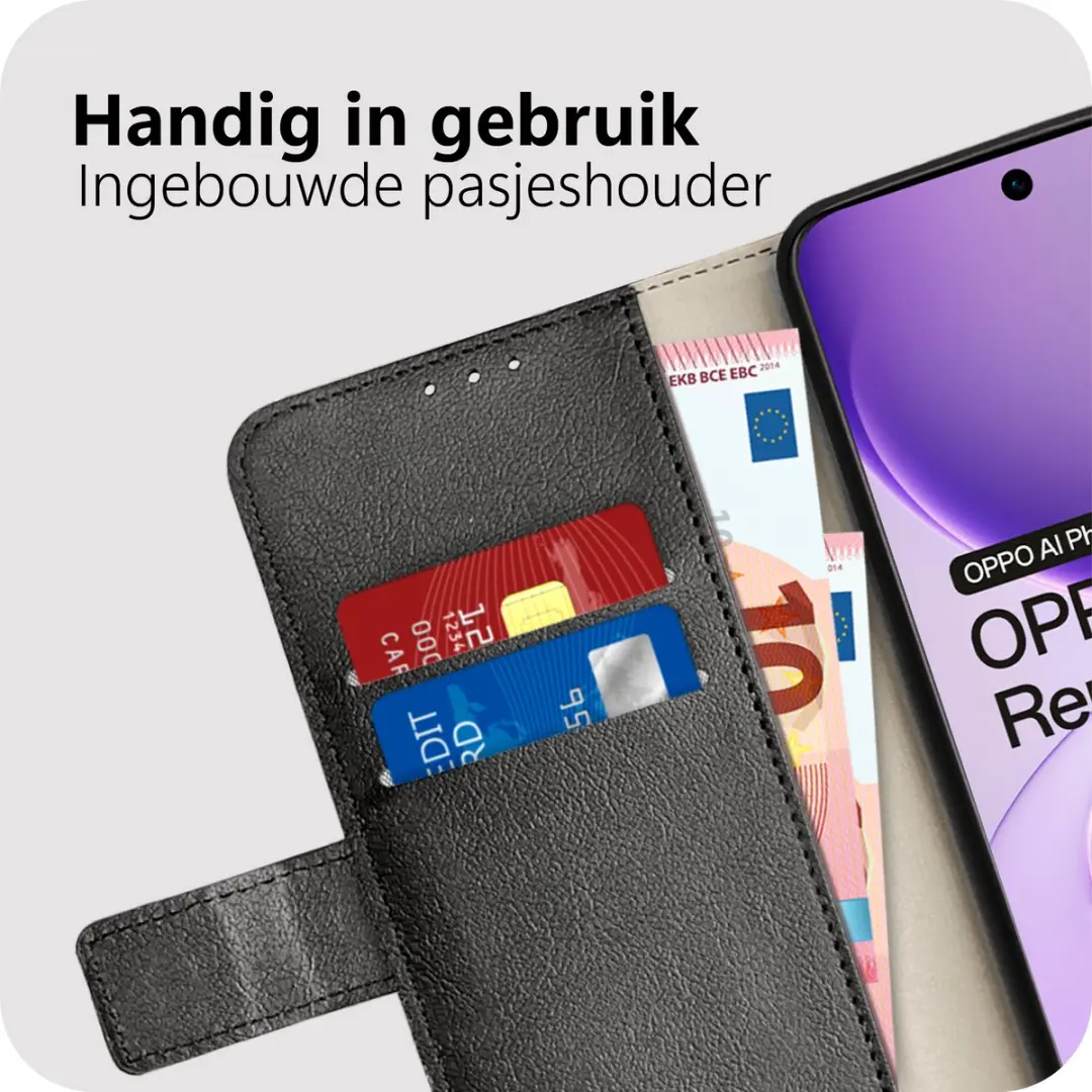 Just in Case Bookcase Classic Oppo Reno16 F/FS Hoesje - Zwart - afbeelding 5 van 6