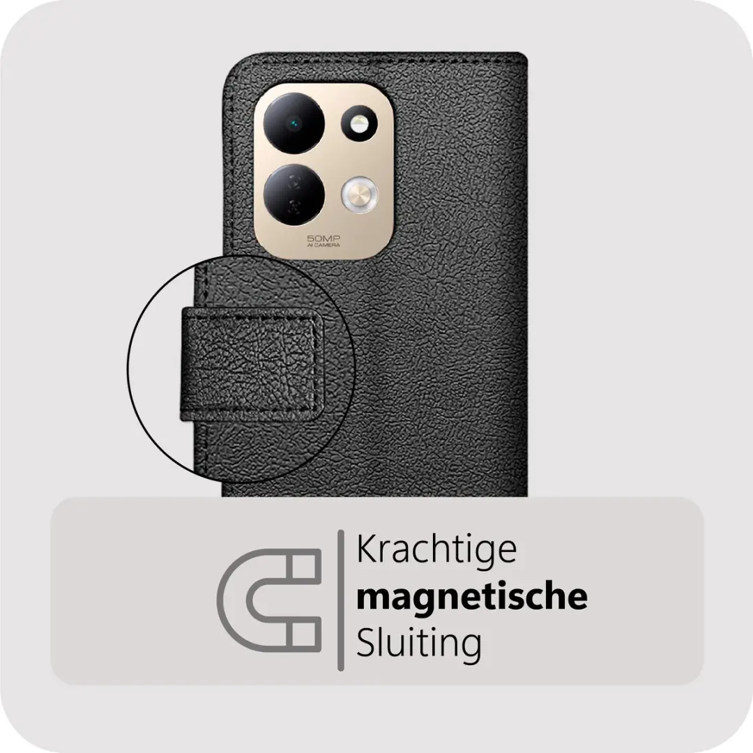 Just in Case Bookcase Classic Hoesje - Xiaomi Redmi 17 - Zwart - afbeelding 4 van 6
