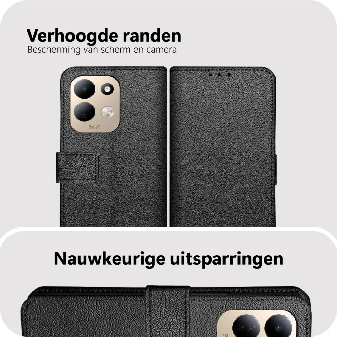 Just in Case Bookcase Classic Hoesje - Xiaomi Redmi 17 - Zwart - afbeelding 2 van 6