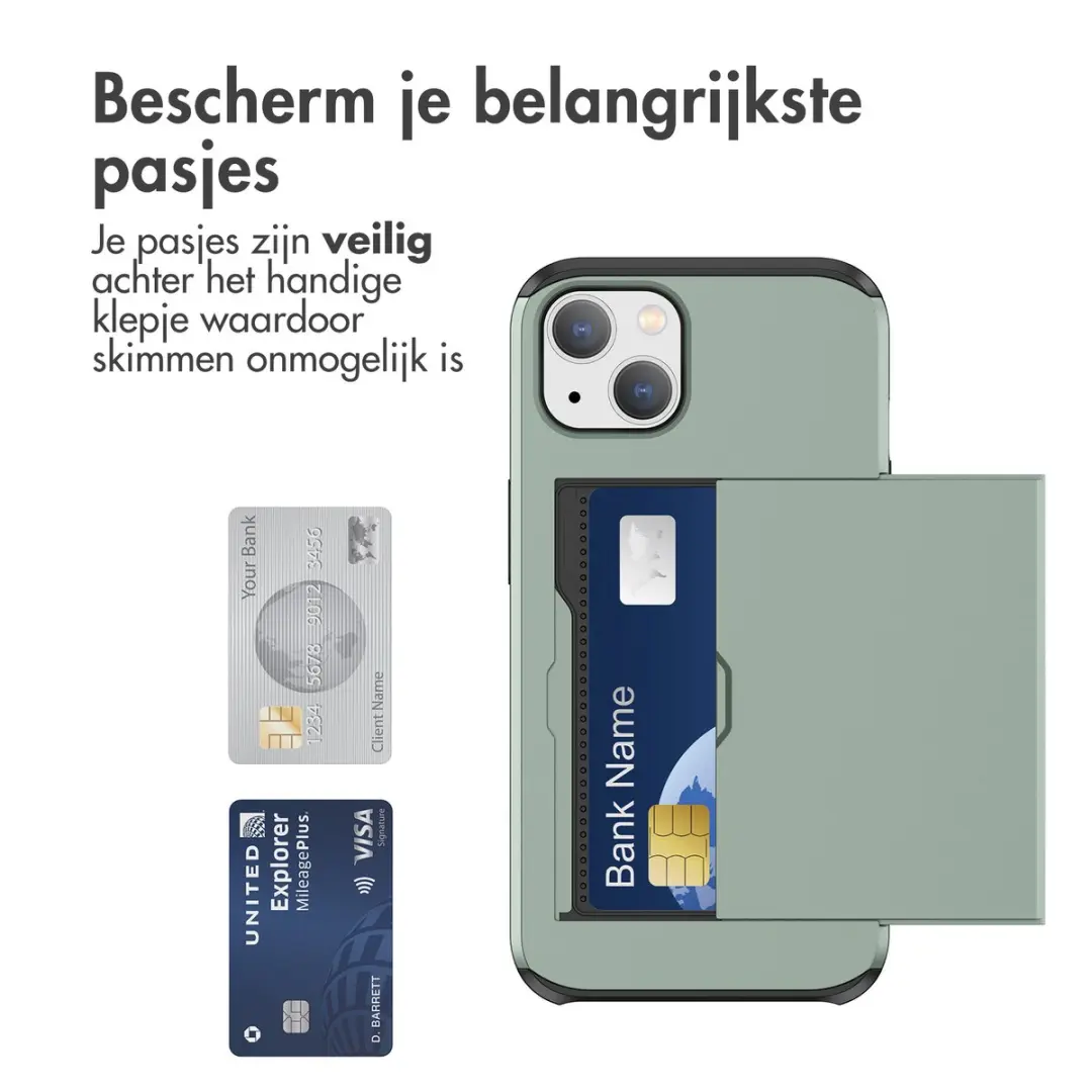 Imoshion Hoesje iPhone 14 - Donkergroen - 2 Pasjes - afbeelding 2 van 6