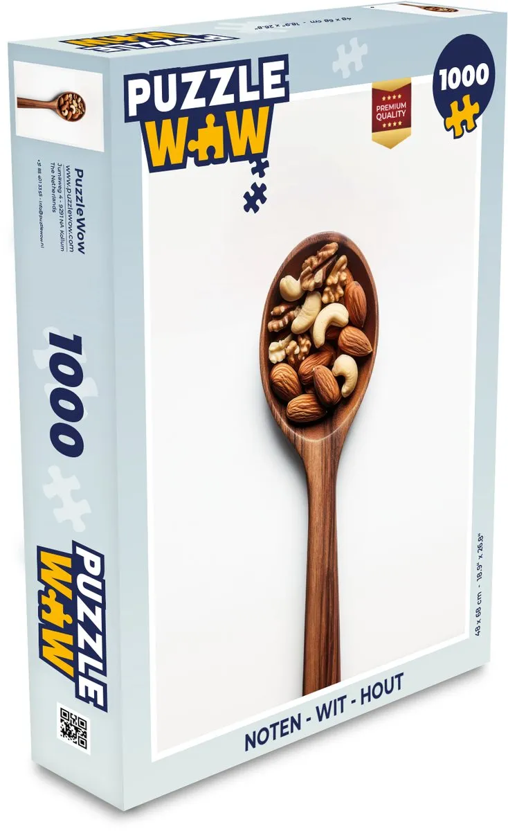 PuzzleWow Noten Legpuzzel 1000 Stuks - Wit