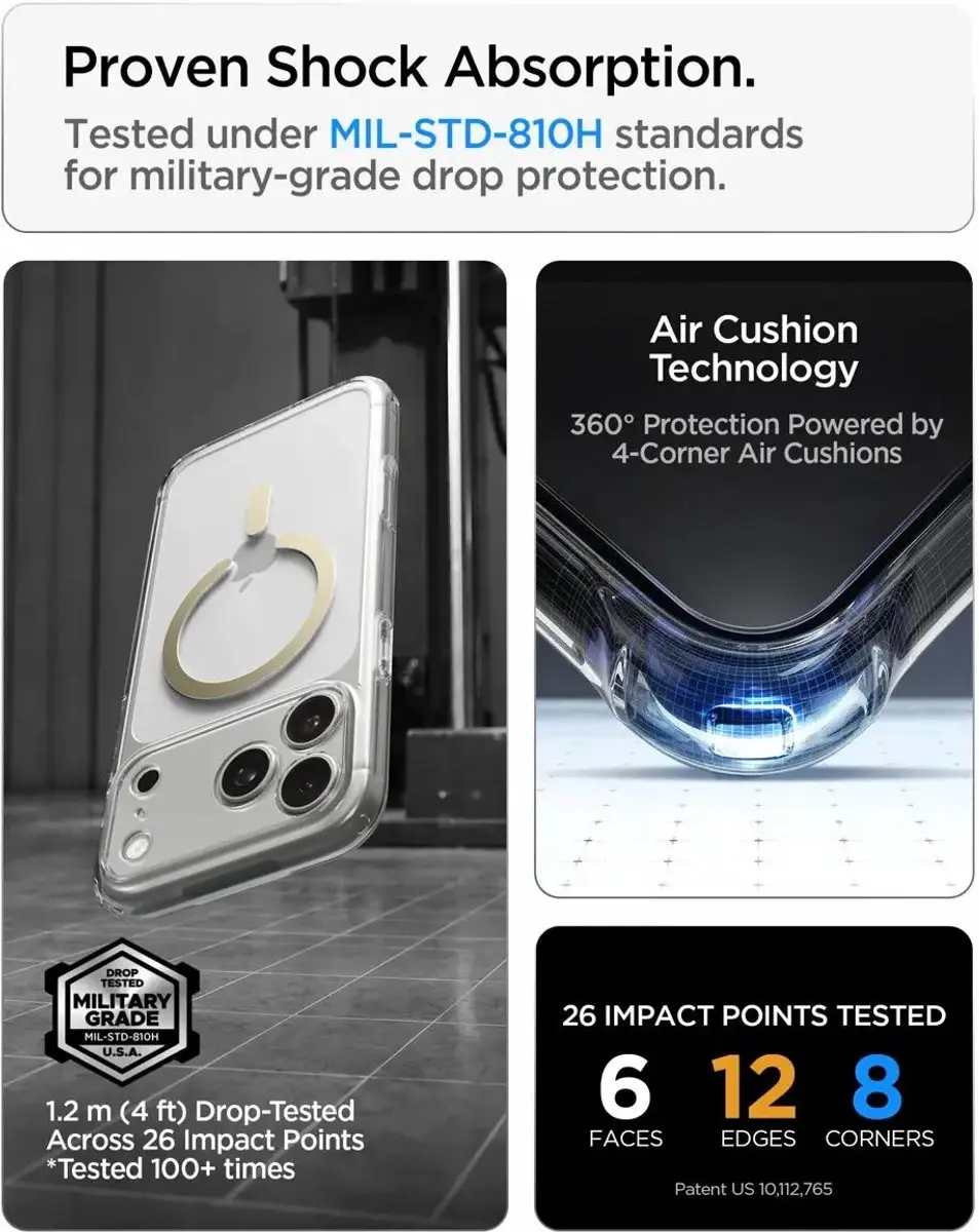 Spigen Ultra Hybrid MagFit Hoesje iPhone 17/18 Pro - Goud Transparant - afbeelding 5 van 6
