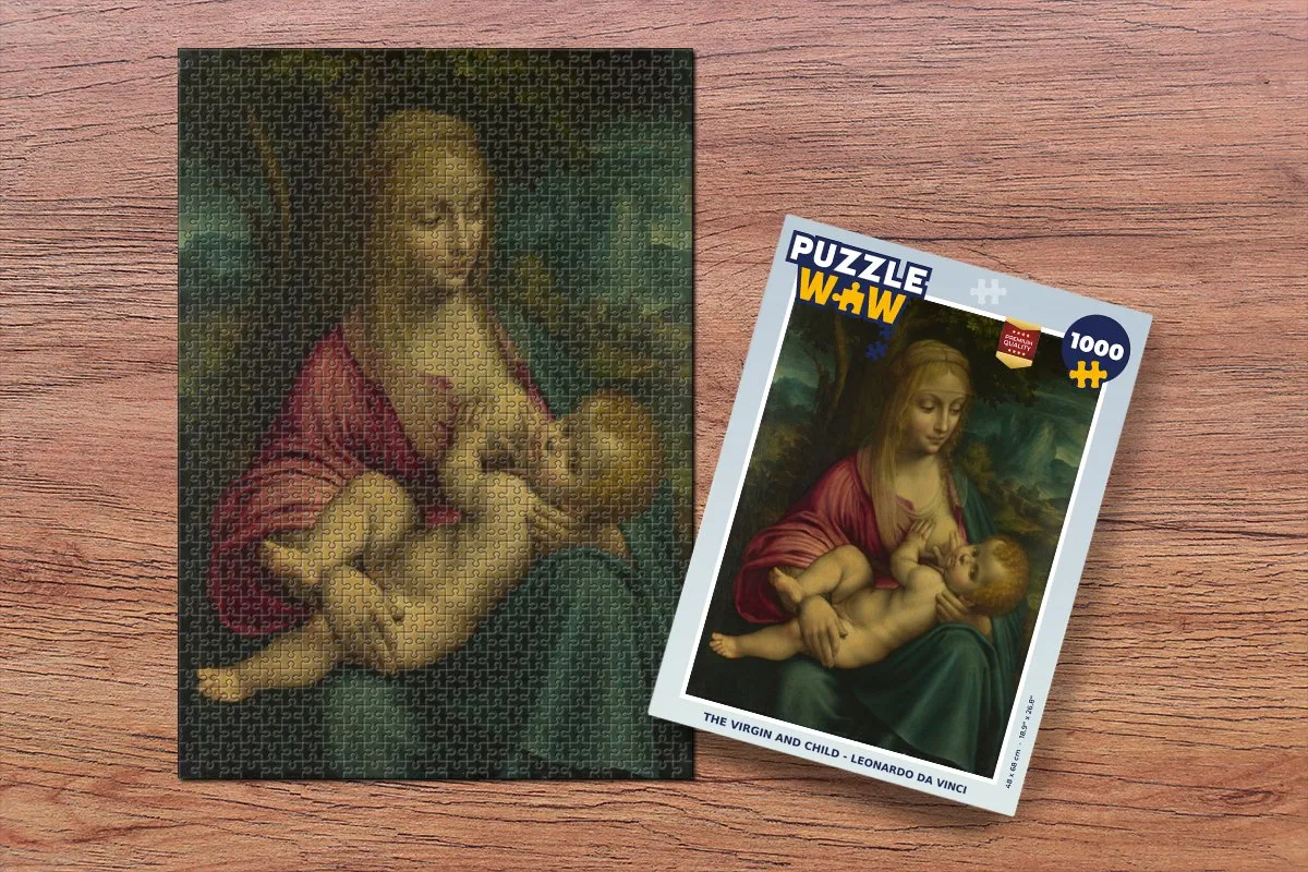 PuzzleWow Leonardo da Vinci The Virgin and Child Legpuzzel 1000 Stuks - Multicolor