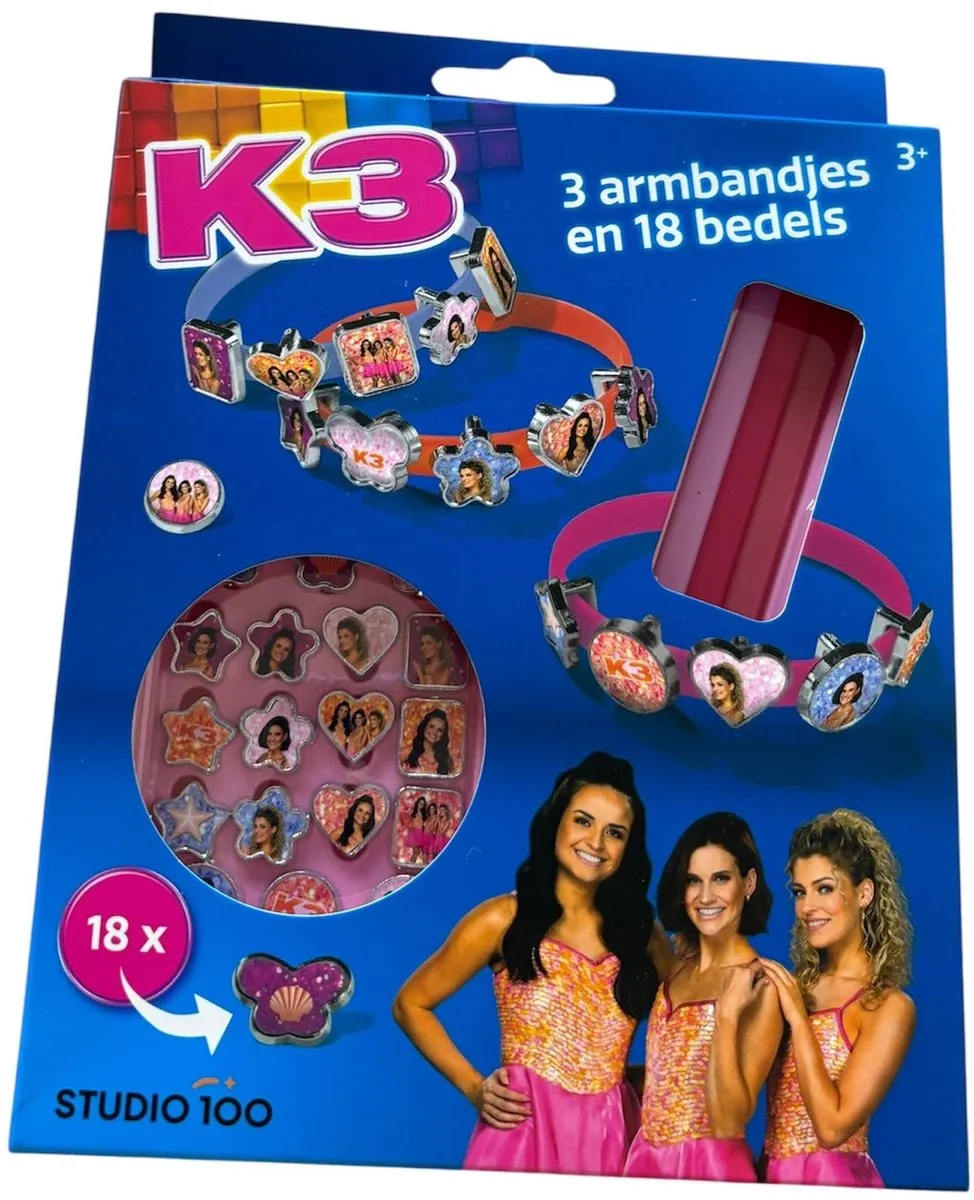 K3 Armbandjes Set - 21 Stuks - Roze/Blauw/Geel