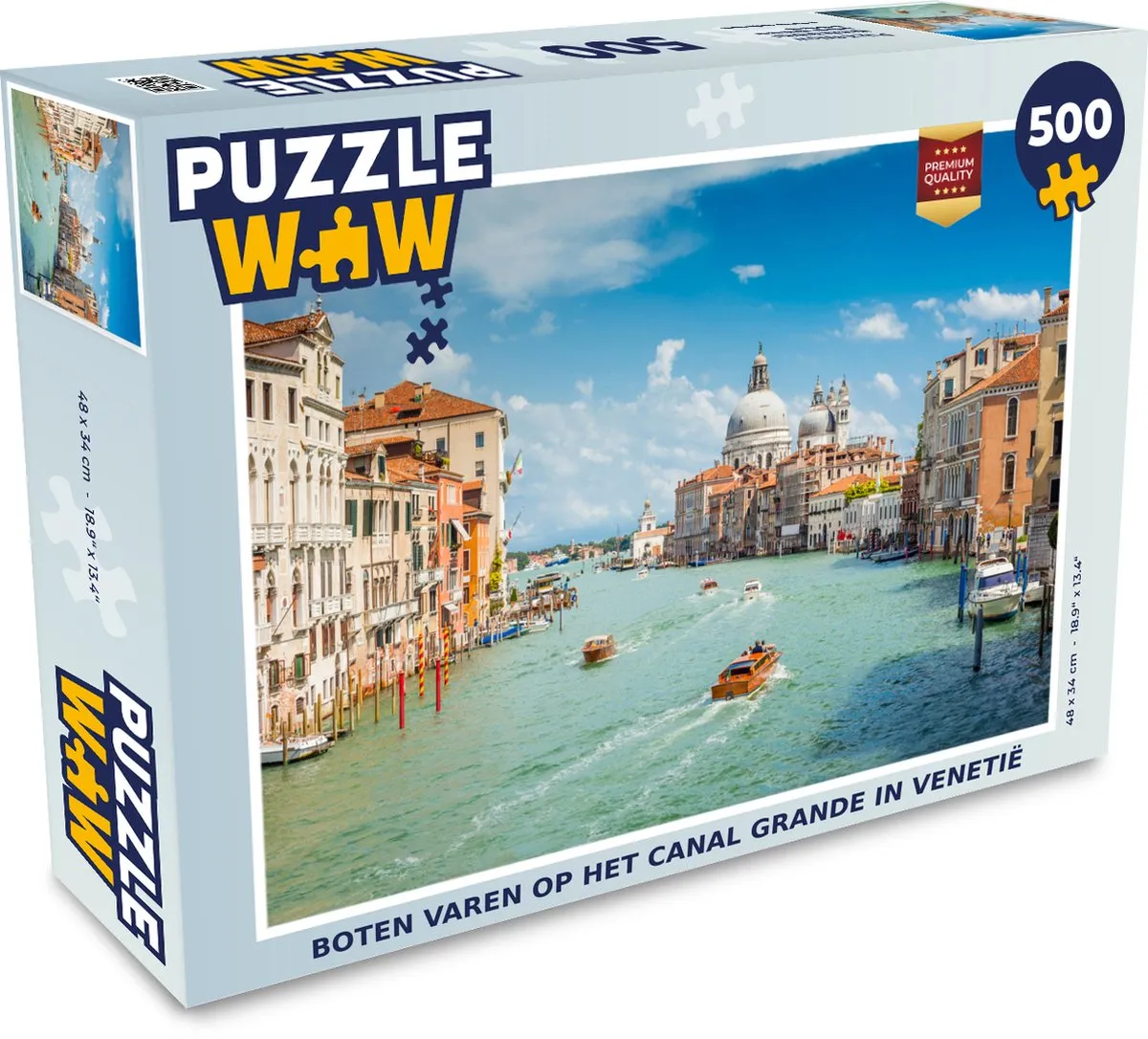 PuzzleWow Boot Italië Legpuzzel 500 Stuks - Multicolor