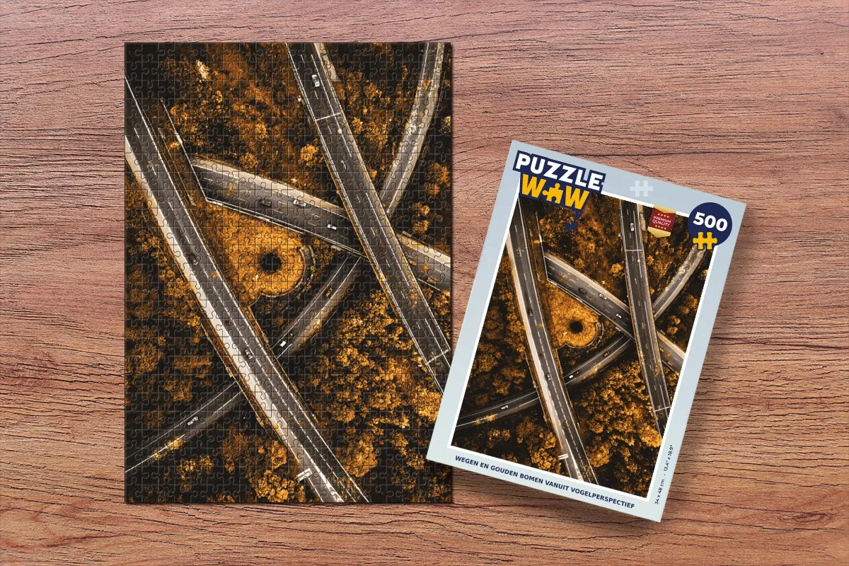 PuzzleWow Snelwegen Legpuzzel 500 Stuks - Goud