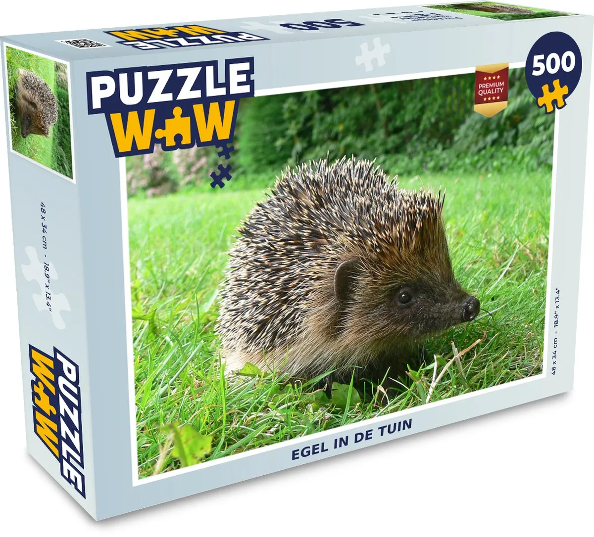 PuzzleWow Legpuzzel Egel in de Tuin 500 Stuks - Multicolor