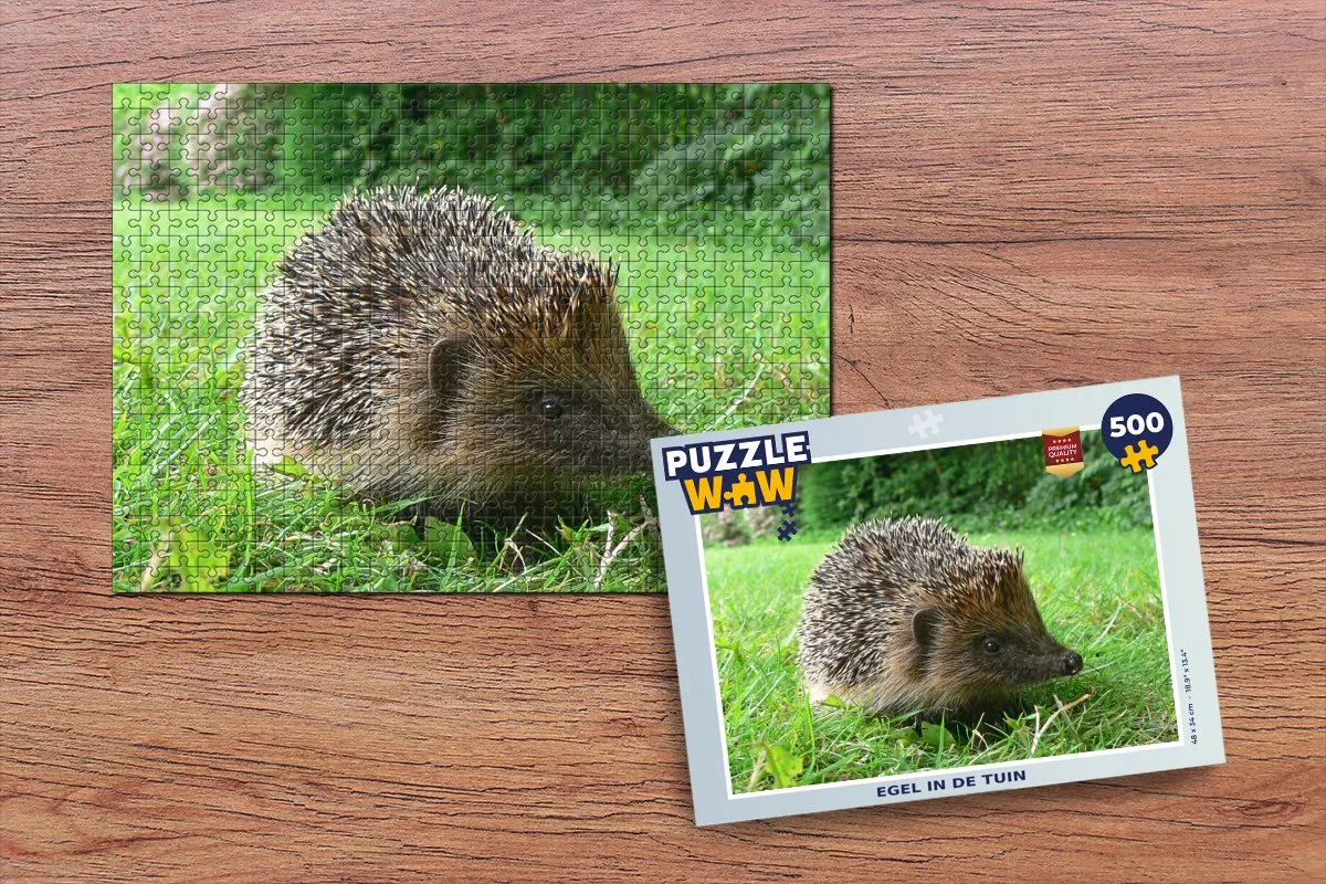 PuzzleWow Legpuzzel Egel in de Tuin 500 Stuks - Multicolor