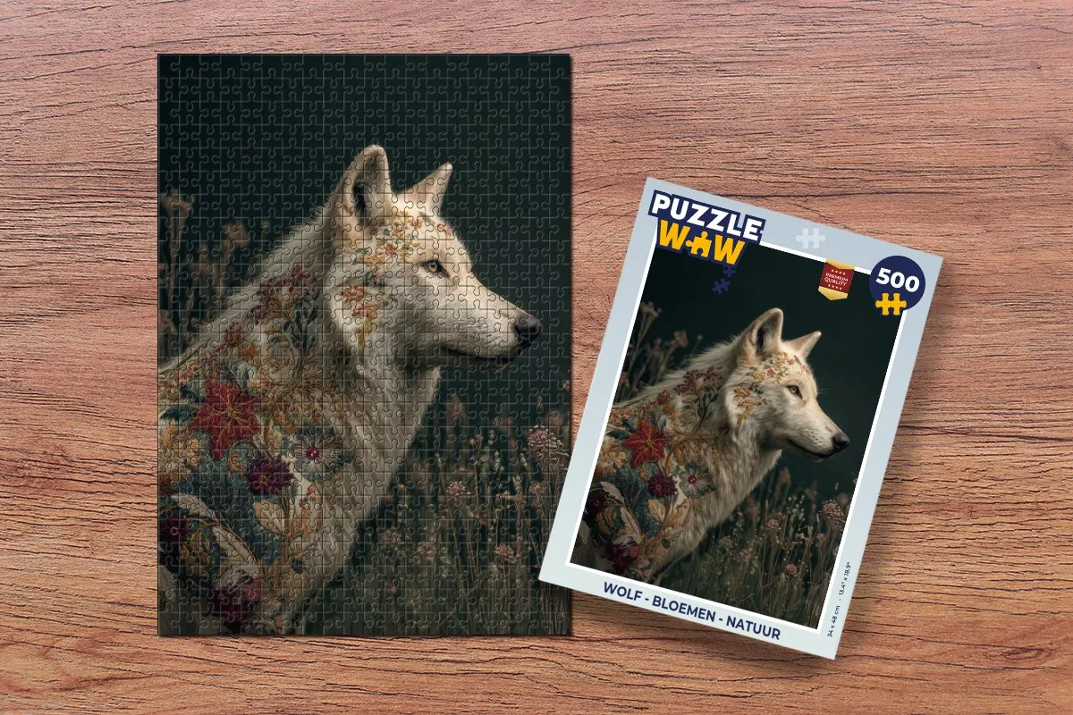 PuzzleWow Bloemen Legpuzzel 500 Stuks - Wolf - MPN 8721406853640