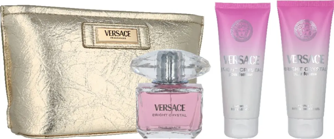 Versace Bright Crystal Giftset - EDT 90ml + Douchegel 100ml + Bodylotion 100ml - afbeelding 2 van 2