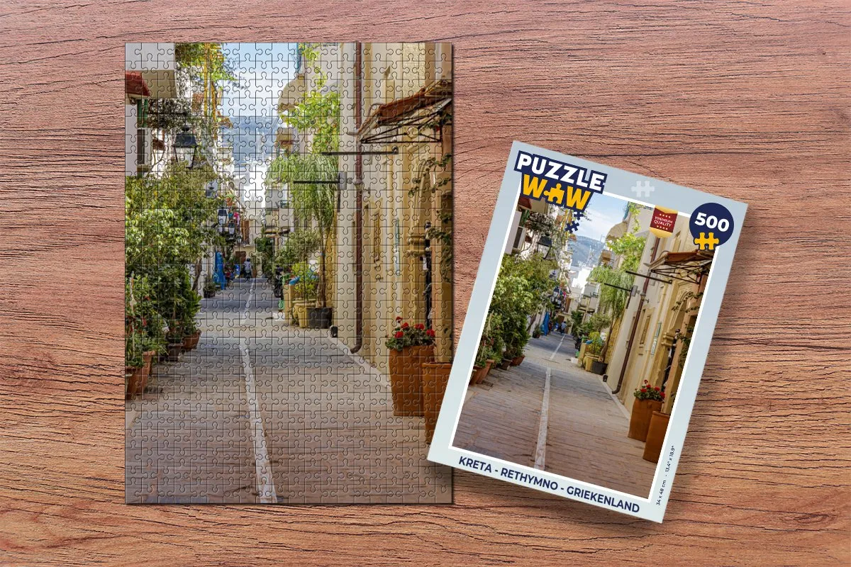 PuzzleWow Kreta Rethymno Legpuzzel 500 Stuks - Multicolor