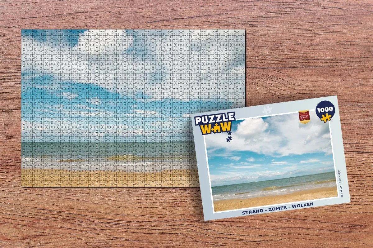 PuzzleWow Strand Wolken Legpuzzel 1000 Stuks - Multicolor