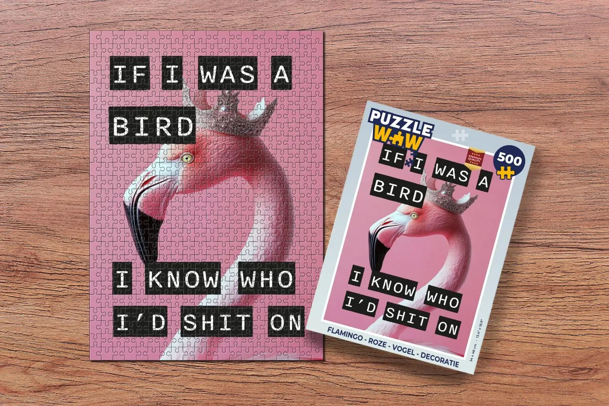 PuzzleWow Flamingo Legpuzzel 500 Stuks - Roze