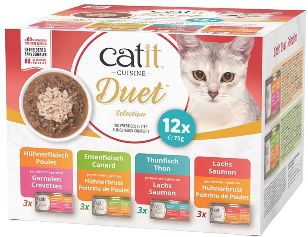 Catit Cuisine voer Duets Variety Pack voor katten 12x75g