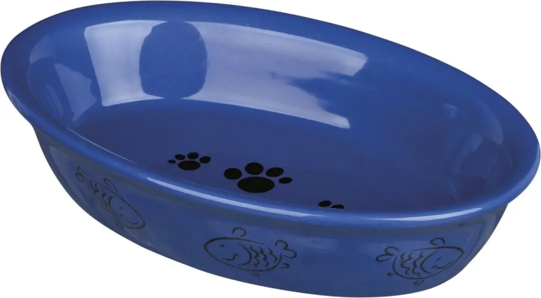Trixie Keramiek Voerbak Waterbak Ovale Poot-/Vismotief - 15cm - Rood - afbeelding 3 van 6