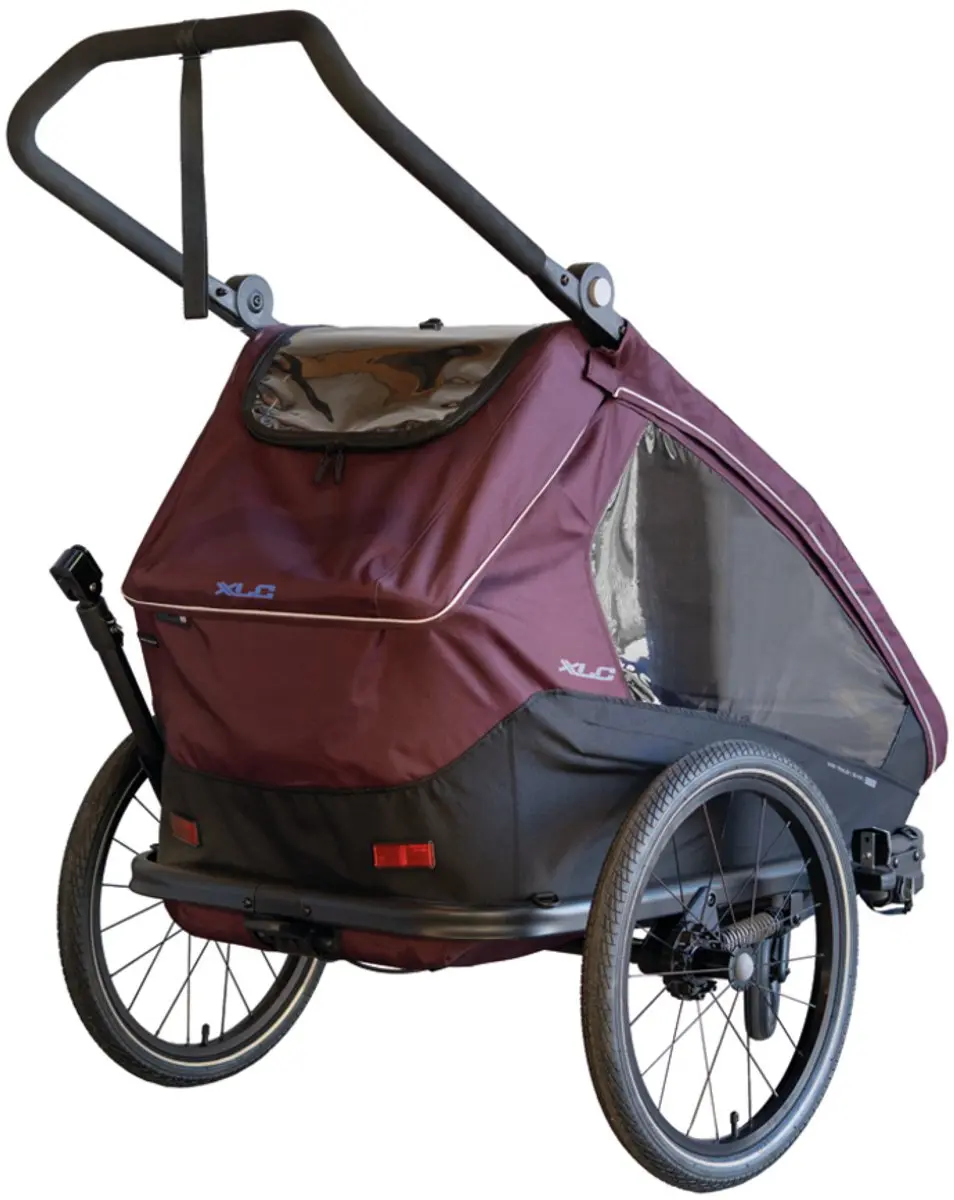XLC Duo T Fietskar 3-in-1 - 2 Kinderen - Burgundy/Lilac - afbeelding 2 van 4