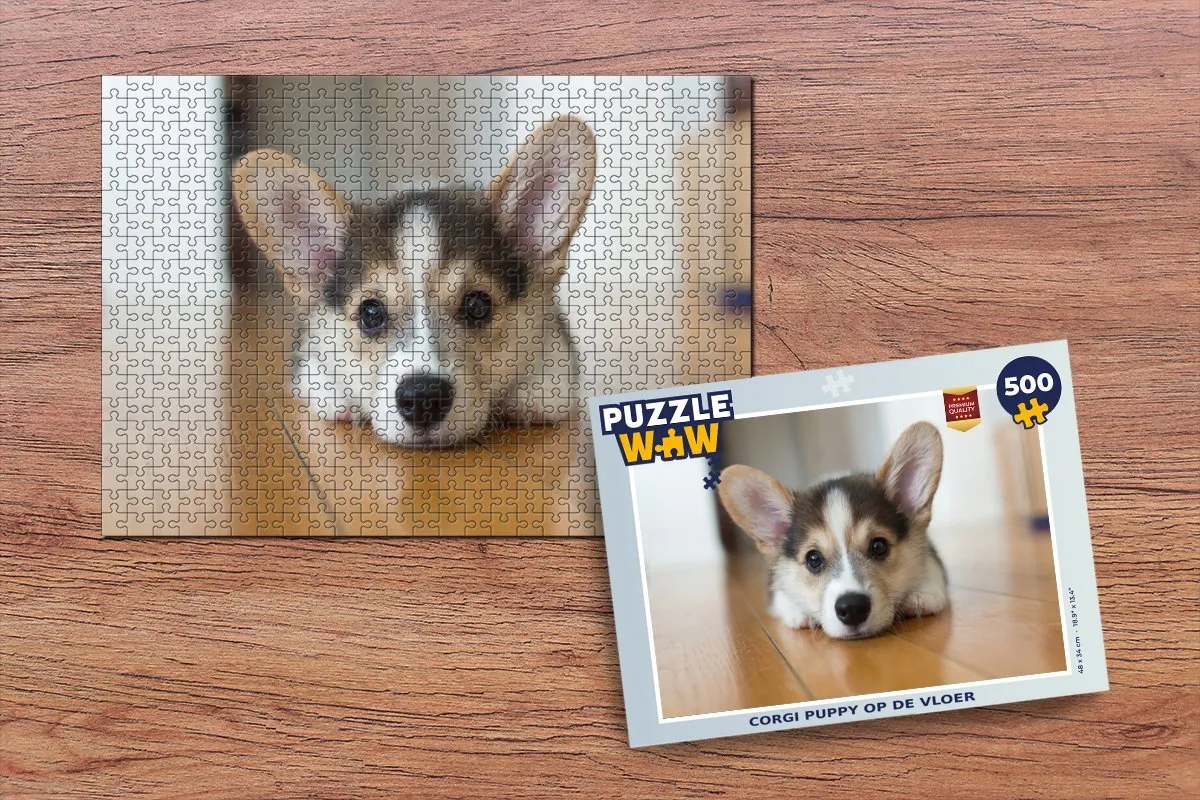 PuzzleWow Legpuzzel Corgi Puppy 500 Stuks - Multicolor