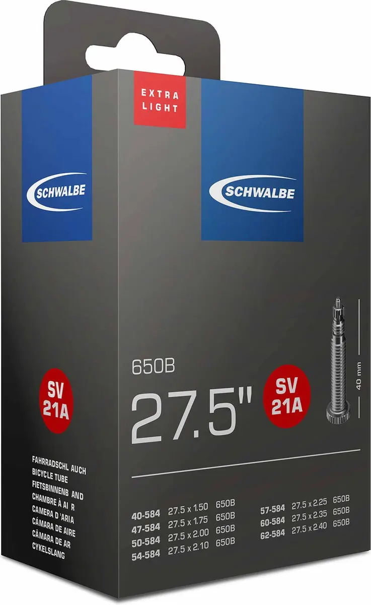 Schwalbe SV21A Extra Light Binnenband 27.5" - 40mm Presta - afbeelding 5 van 6
