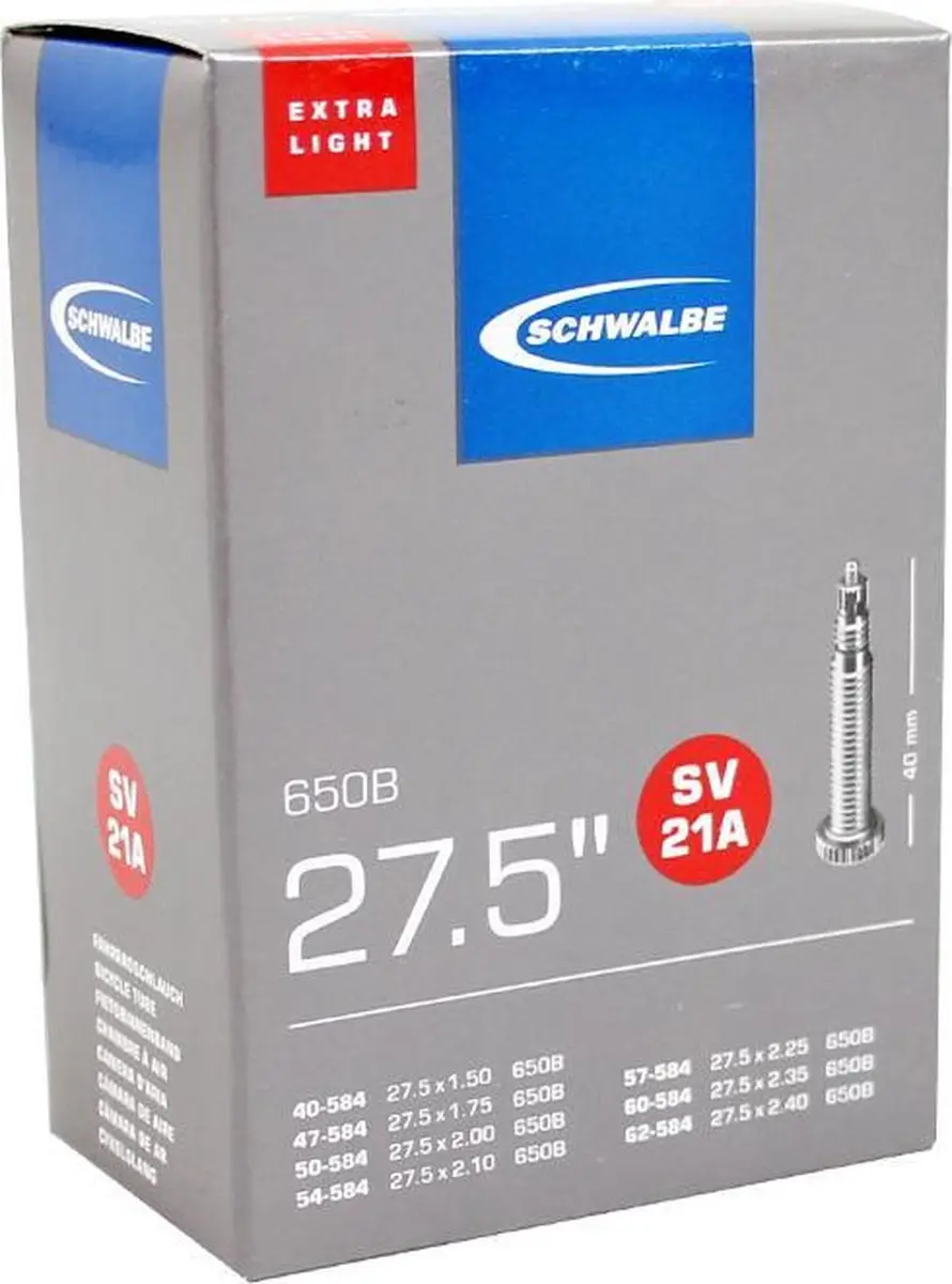 Schwalbe SV21A Extra Light Binnenband 27.5" - 40mm Presta - afbeelding 4 van 6