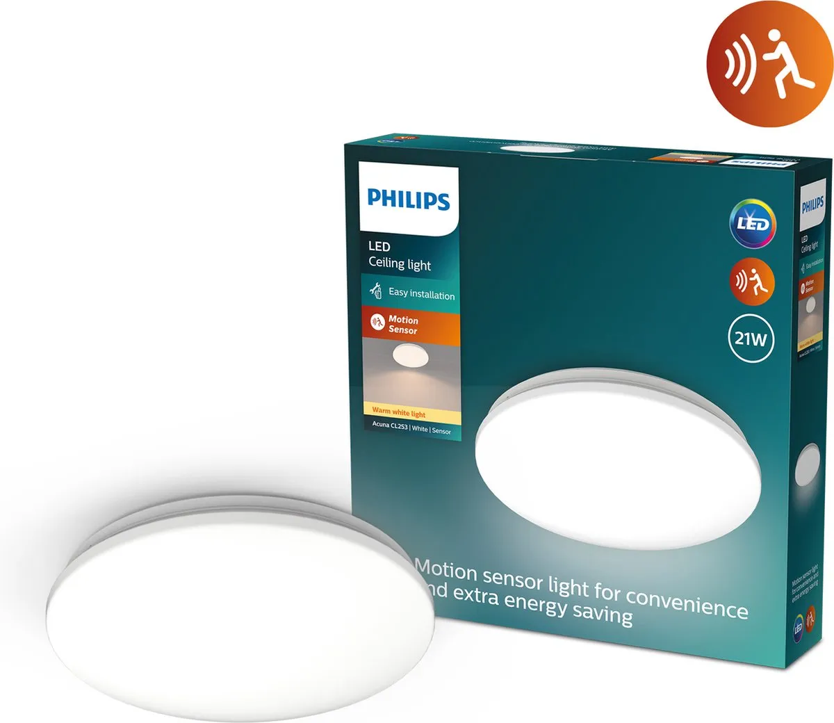 Philips Acuna Plafondlamp 21W Warmwit
