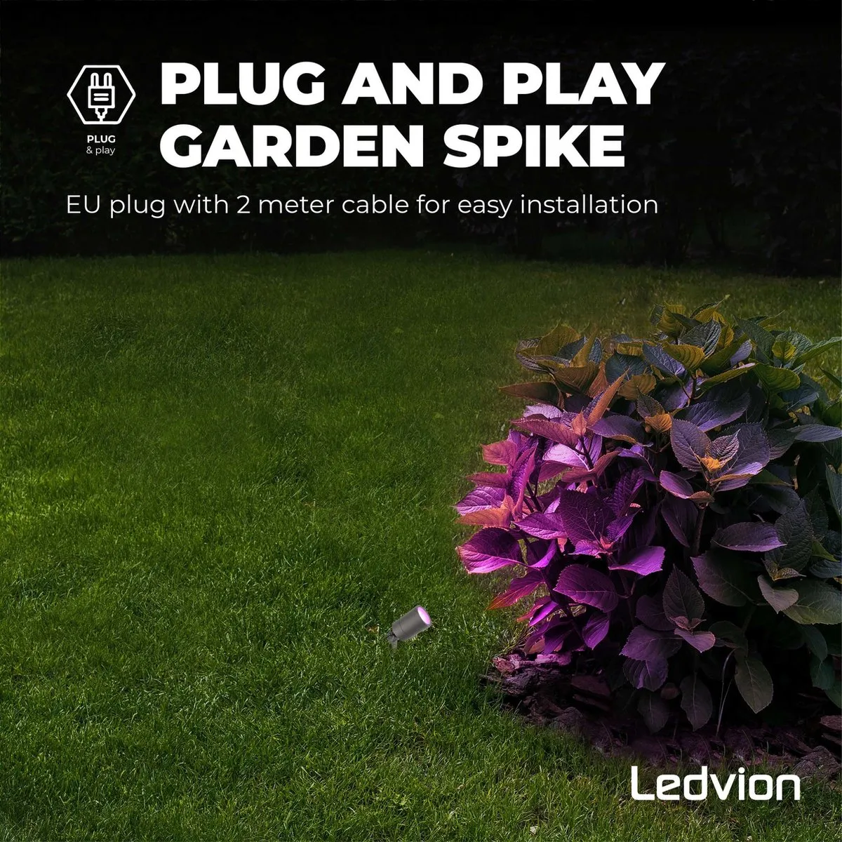 LEDVION 6X RGBWW Prikspots Antraciet IP65 - 5W
