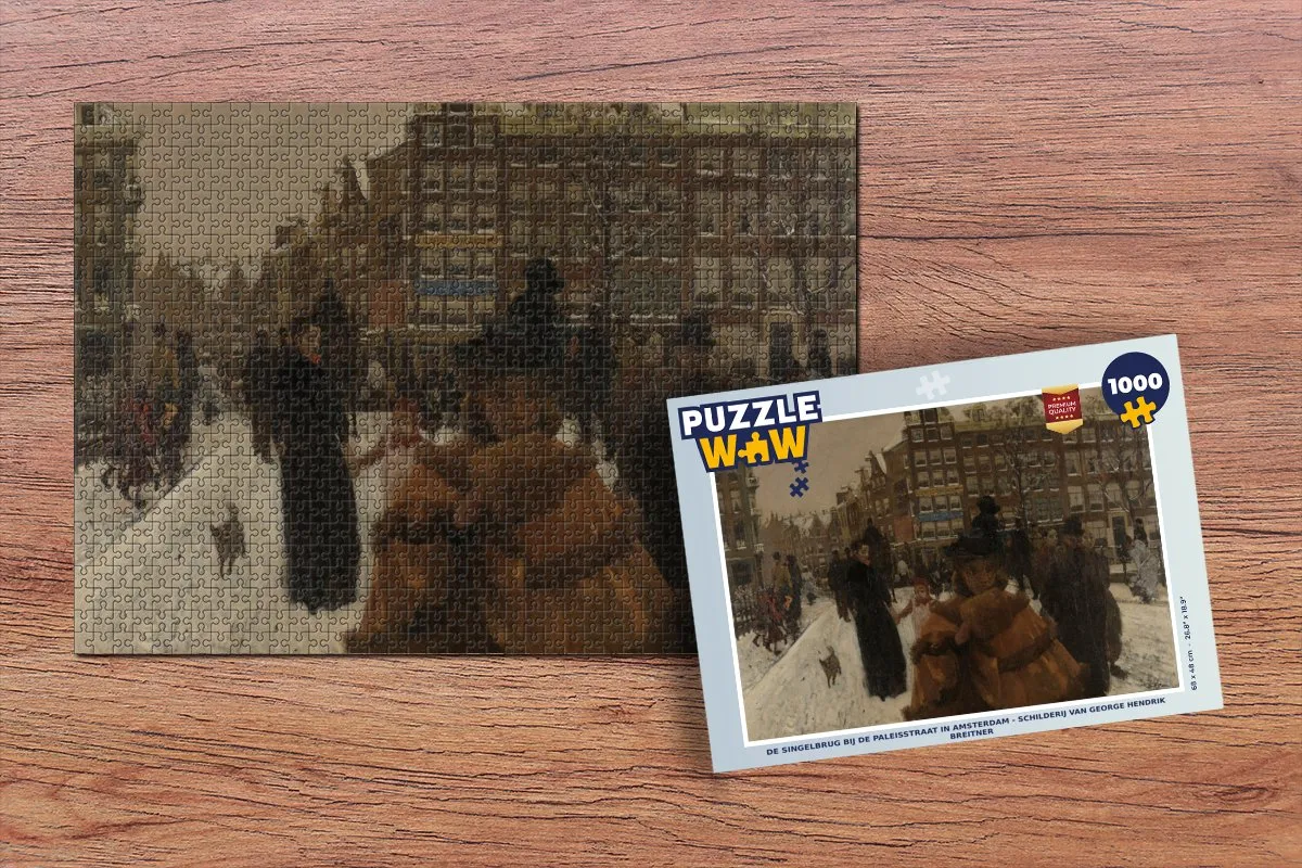 PuzzleWow De Singelbrug bij de Paleisstraat Amsterdam - Breitner 1000 Stuks - Multicolor