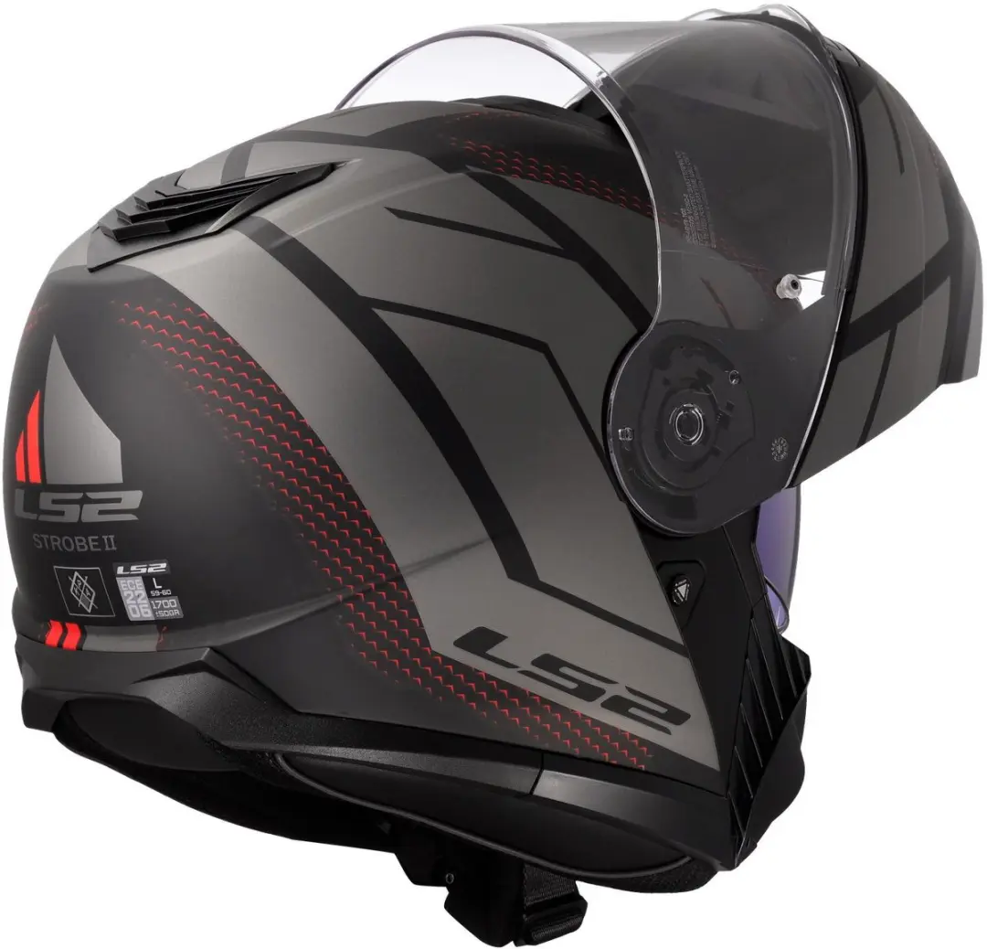 LS2 FF908 Strobe II Systeemhelm - XXXL - Code Zwart/Grijs - afbeelding 6 van 6