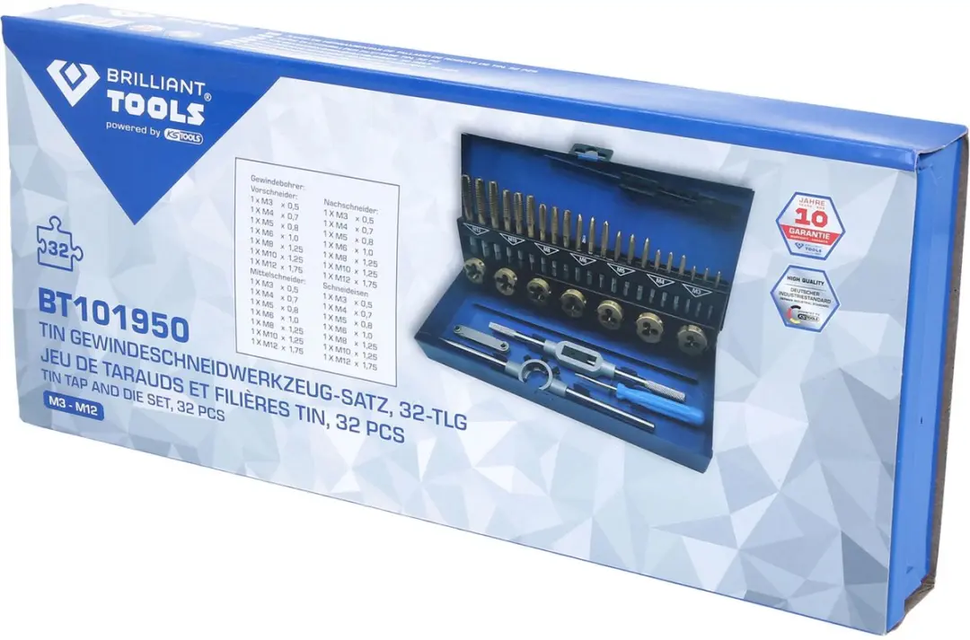 Brilliant Tools TiN Draadsnijgereedschapset BT101950 - 32-delig - afbeelding 4 van 5