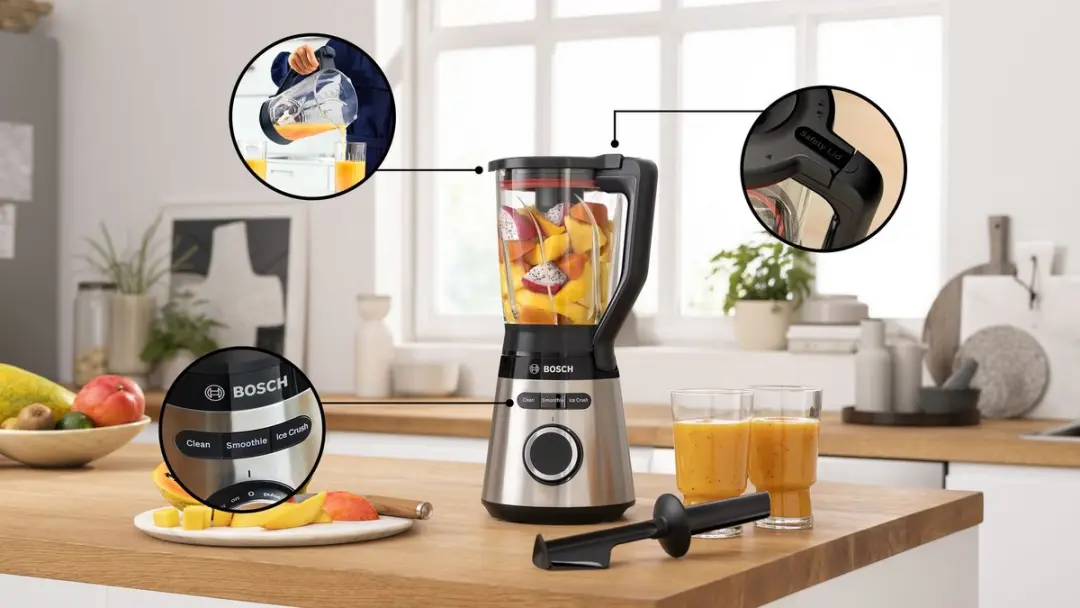 Bosch Serie 4 MMB4197S Blender 1,5L - 1200W - Staal/Zwart - afbeelding 6 van 6