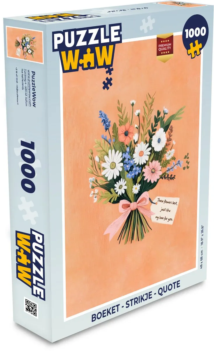 PuzzleWow Boeket Legpuzzel 1000 Stuks - Oranje