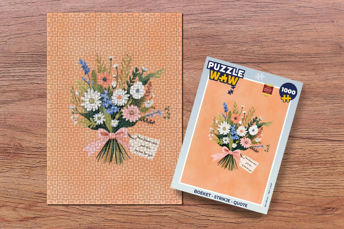 PuzzleWow Boeket Legpuzzel 1000 Stuks - Oranje