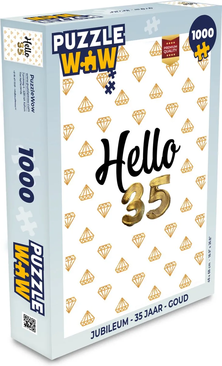 PuzzleWow Jubileum Legpuzzel 1000 Stuks