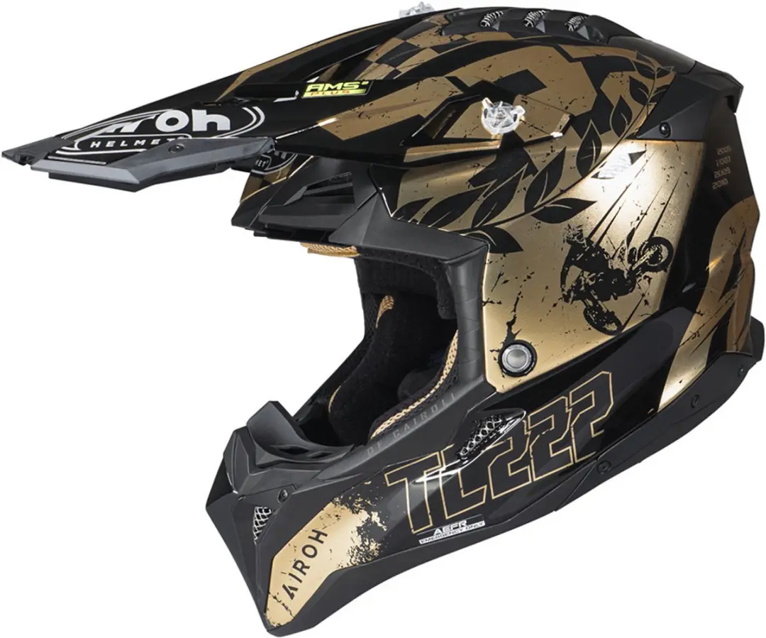 Airoh Aviator 3 TC222 The Legend Offroad Helm - S - Zwart/Goud - afbeelding 5 van 6