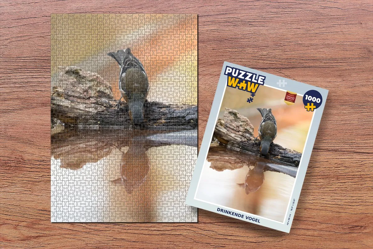 PuzzleWow Vogel Reflectie Legpuzzel 1000 Stuks - Multicolor