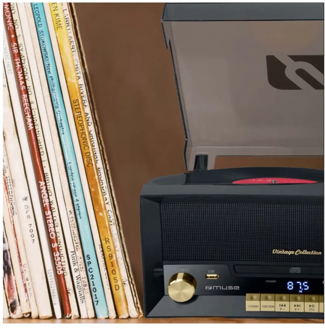 Muse MT112W Draaitafel - 20W - Zwart - afbeelding 4 van 6