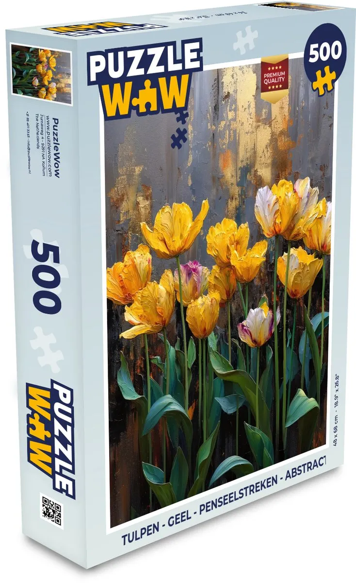 PuzzleWow Tulpen Geel Abstract Legpuzzel 500 Stuks