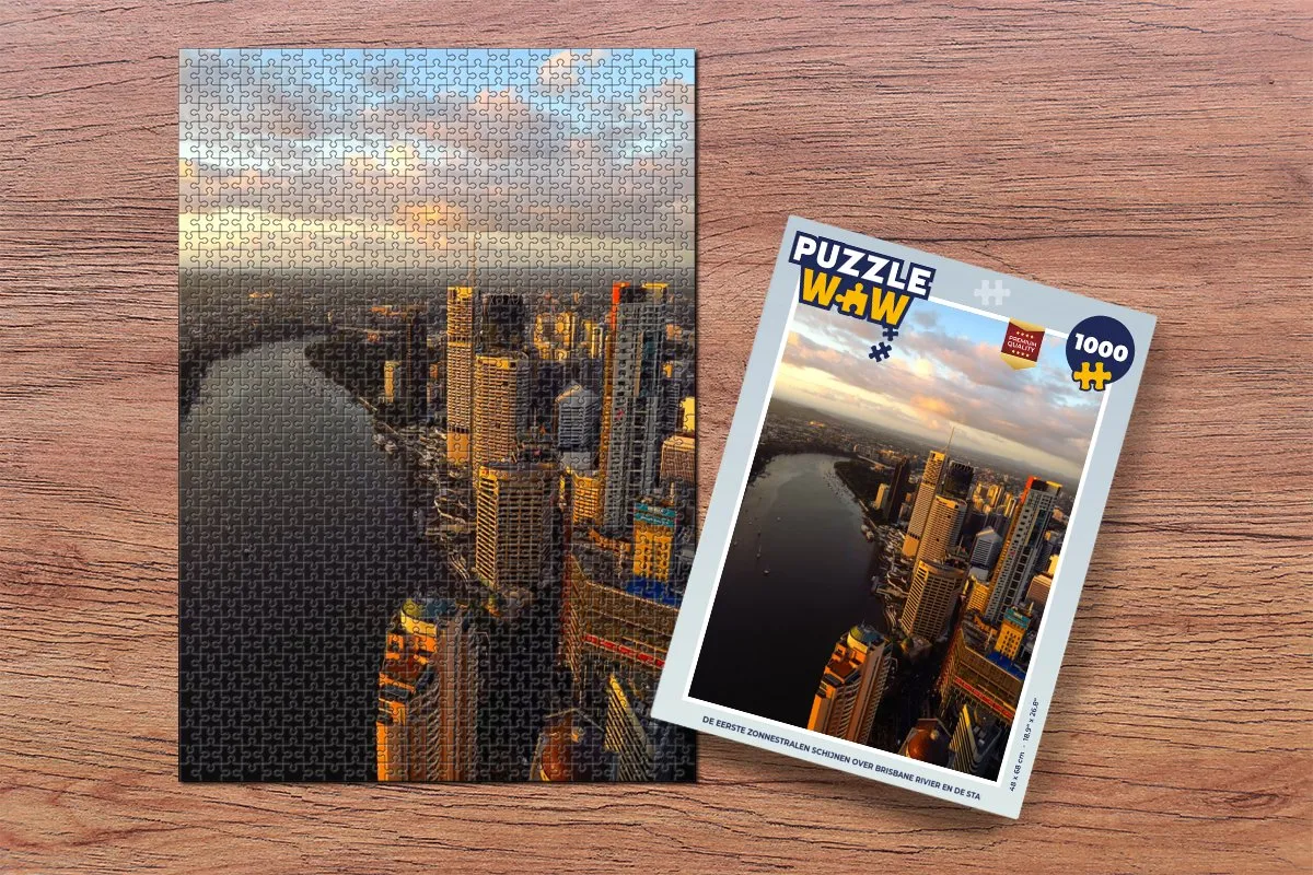 PuzzleWow Legpuzzel Brisbane Rivier 1000 Stuks - Multicolor