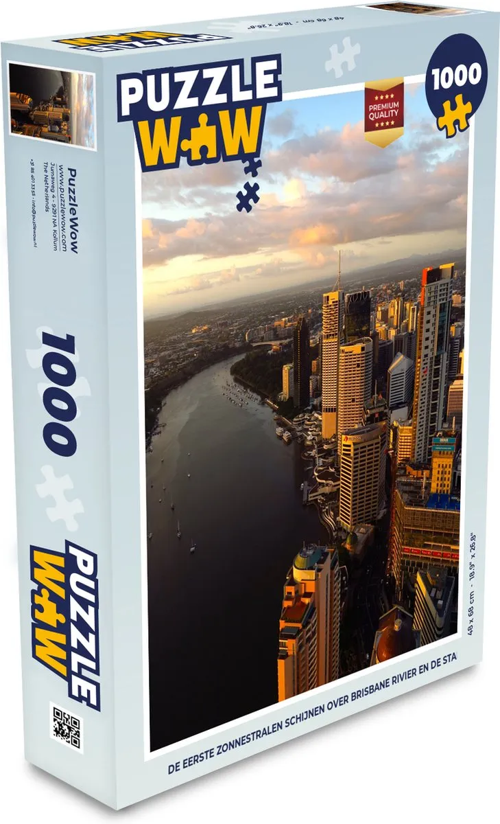 PuzzleWow Legpuzzel Brisbane Rivier 1000 Stuks