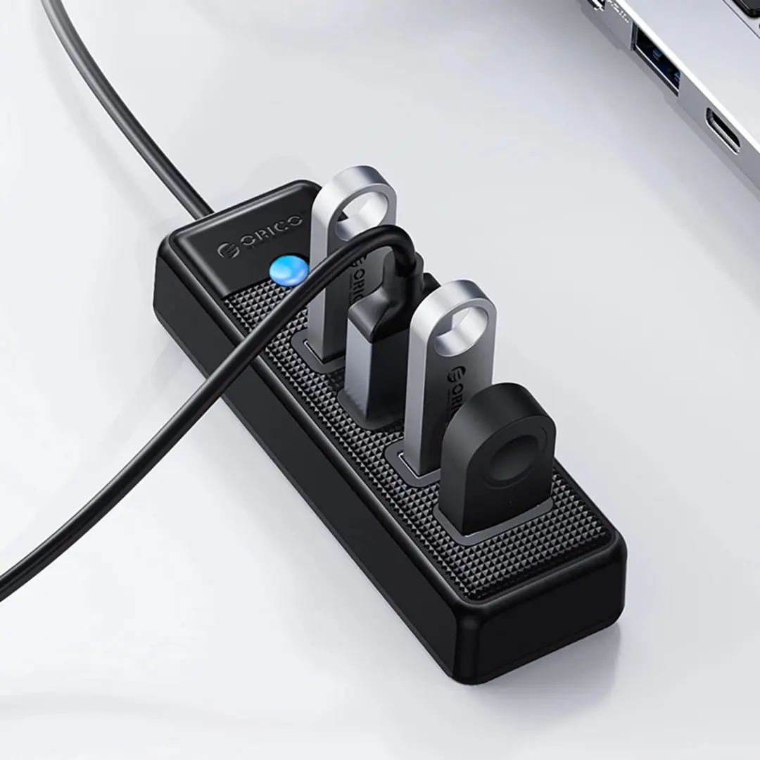 ORICO PW4U-U3 Multifunctionele Hub - 4x USB-A 3.0 - Transparant - afbeelding 2 van 6