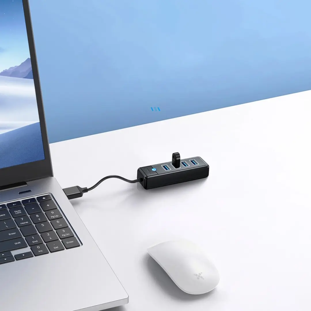 ORICO PW4U-U3 Multifunctionele Hub - 4x USB-A 3.0 - Transparant - afbeelding 3 van 6