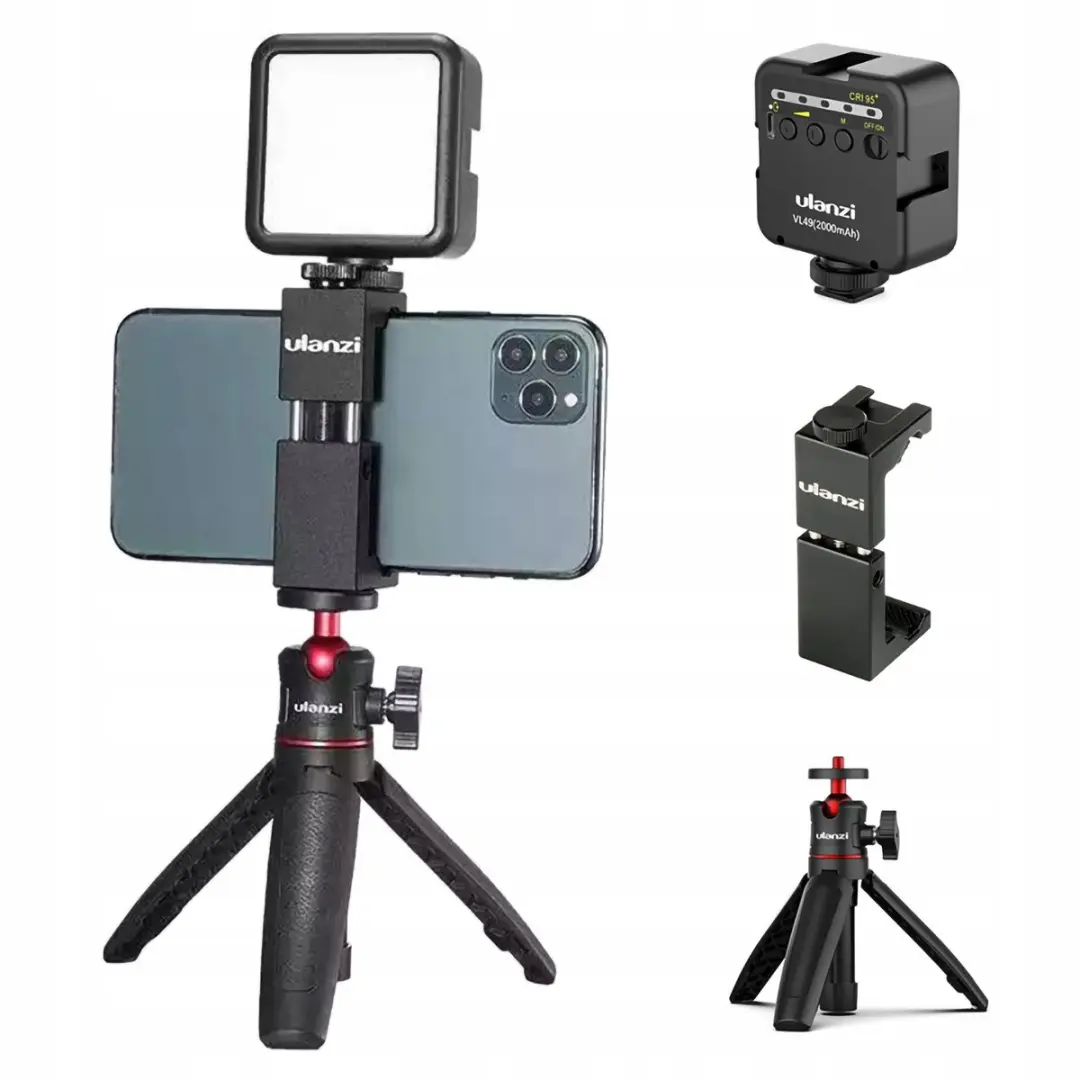 Ulanzi VLOG KIT 6: Standaard, telefoonhouder en LED-lamp