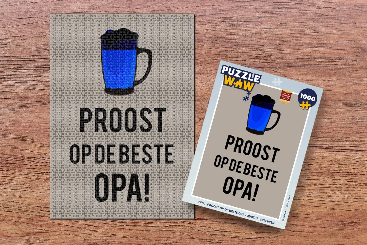 PuzzleWow Opa Proost Legpuzzel 1000 Stuks - Multicolor