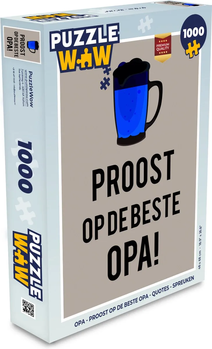PuzzleWow Opa Proost Legpuzzel 1000 Stuks