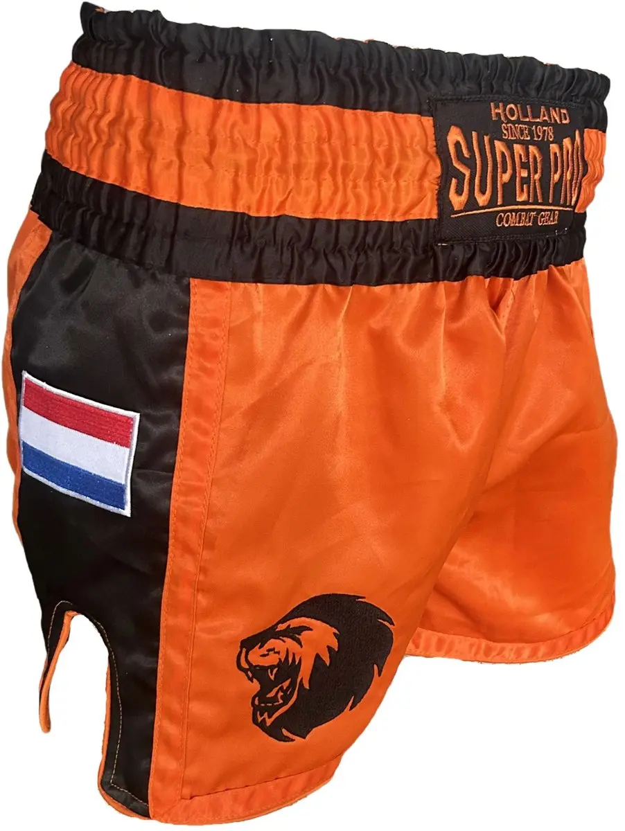 Super Pro Nations Holland Kickboks Broekje Oranje/Zwart (Beschikbaar in verschil