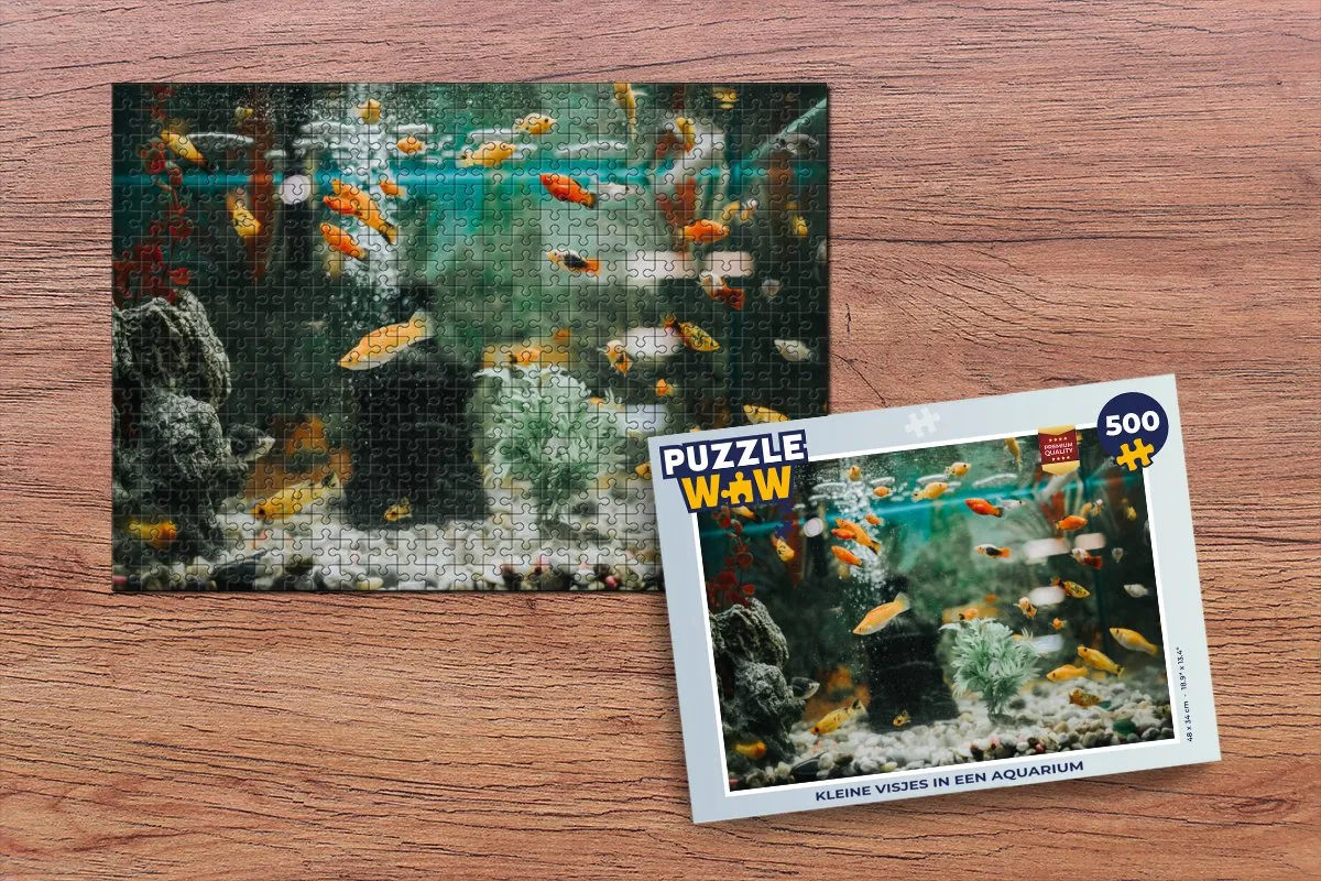 PuzzleWow Legpuzzel Kleine visjes in een aquarium 500 Stuks