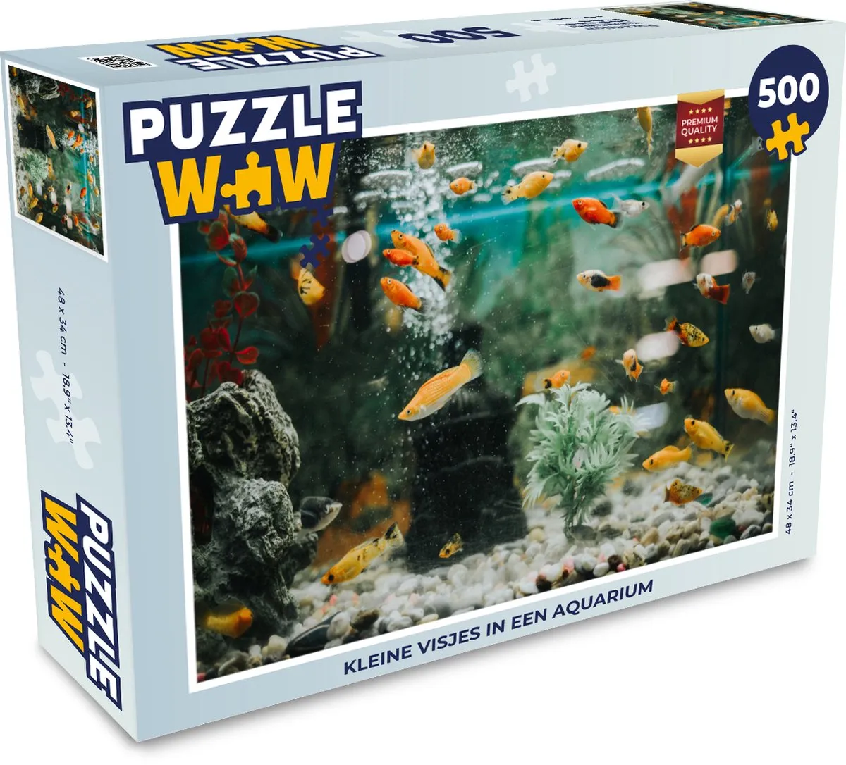 PuzzleWow Legpuzzel Kleine visjes in een aquarium 500 Stuks - Multicolor
